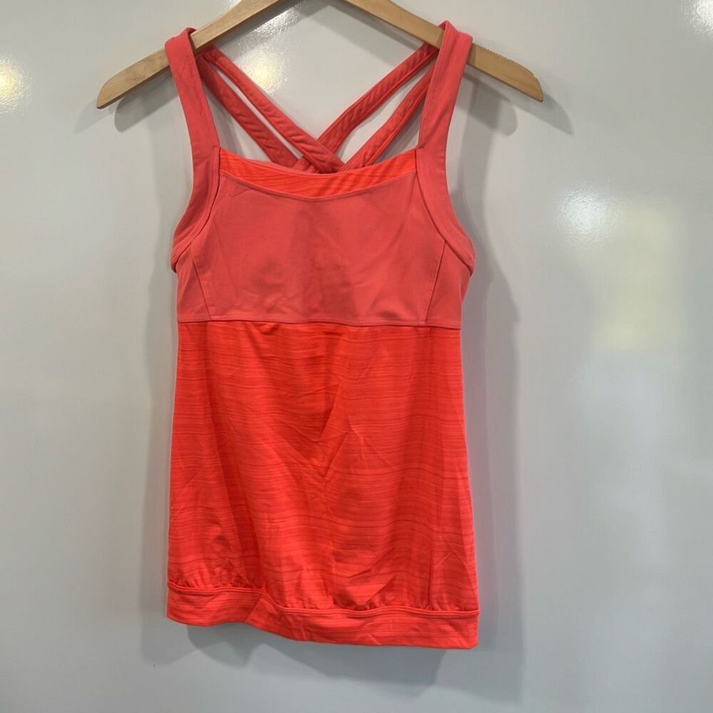 Athleta Womens Crunch And Punch Athletic Workout Tank Top Ember Orange Sz Small